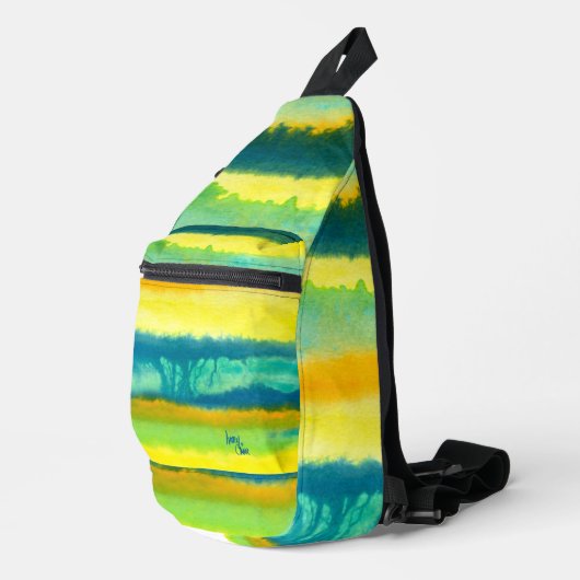 SPWW Tangoed Tier Blauwgroen Groen & Sinaasappel C Sling Bag (Rechterhoek)