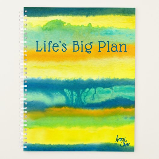 SPWW Tangoed Tiers Blauwgroen en Sinaasappel Grote Planner (Voorkant)