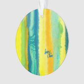 SPWW Tangoed Tiers Blauwgroen Groen en Sinaasappel Ornament (voorkant)