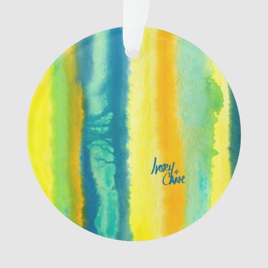 SPWW Tangoed Tiers Blauwgroen Groen en Sinaasappel Ornament (voorkant)