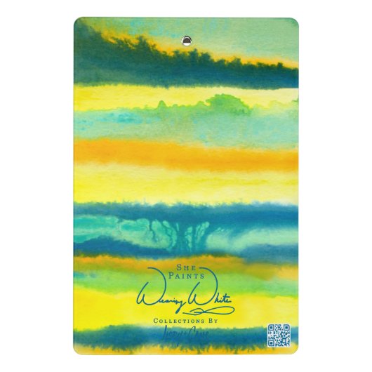 SPWW Tangoed Tiers Blauwgroen Groen & Sinaasappel Mini Klembord (Achterkant)