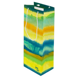 SPWW Tangoed Tiers Blauwgroen Groen & Sinaasappel Wijn Cadeautas