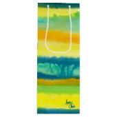 SPWW Tangoed Tiers Blauwgroen Groen & Sinaasappel Wijn Cadeautas (Voorkant)