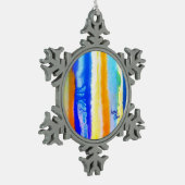 SPWW Tussen de horizon blauw en Sinaasappel Tin Sneeuwvlok Ornament (Links)