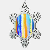 SPWW Tussen de horizon blauw en Sinaasappel Tin Sneeuwvlok Ornament (Rechts)