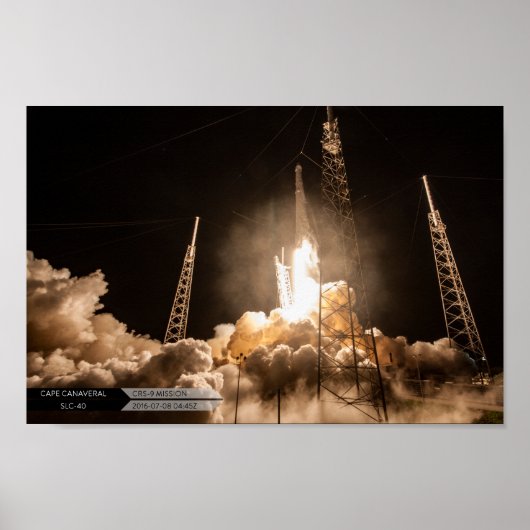 SpX CRS-9 het Poster van de Lancering (Voorkant)