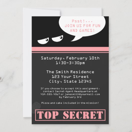 SPY Birthday Party Aangepaste fotouitnodiging Kaart (Achterkant)