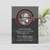 SPY Birthday Party CUSTOM Photo Invitation Kaart (Staand voorkant)
