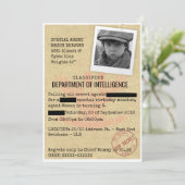 Spy Birthday Party Kaart (Staand voorkant)