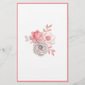 Spy Bridal Wedding Game Pink Waterverf Bladeren Flyer (Achterkant)