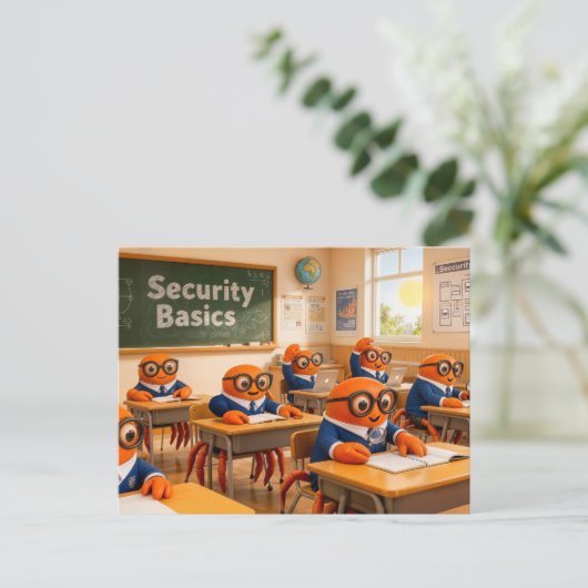 Spy Crab Classroom Learning Essential Security Bas Briefkaart (Staand voorkant)