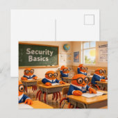 Spy Crab Classroom Learning Essential Security Bas Briefkaart (Voorkant / Achterkant)