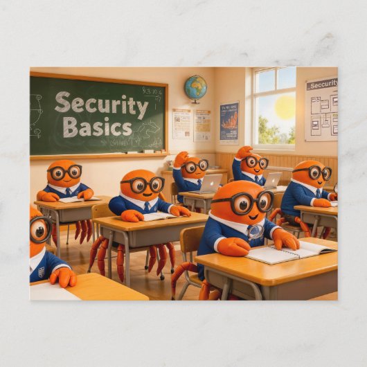 Spy Crab Classroom Learning Essential Security Bas Briefkaart (Voorkant)