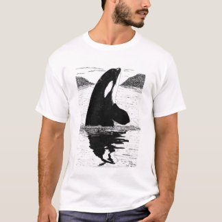 Spy-Hopping Killer Whale, Pen and Ink T-shirt