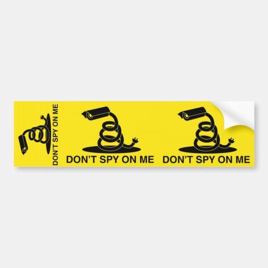 Spy niet op me Gadsden vlag Bumpersticker (Voorkant)