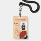 Spy Party Secret Agent Badge (Voorzijde met lanyard)