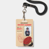 Spy Party Secret Agent Company Badge (Voorzijde met lanyard)