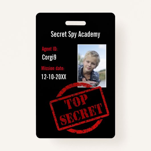 Spy Party Secret Agent Invite Badge (Voorkant)