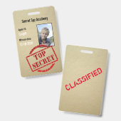 Spy Party Secret Agent Invite Badge (Voor- en achterkant)
