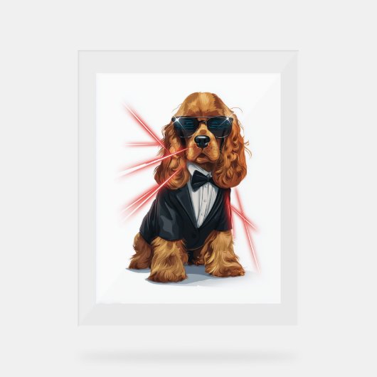 Spy Spaniel – Geheime Agent Hond Acryl Bord (Voorkant)