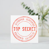 Spy Surprise Birthday Party Top Secret Classified Kaart (Staand voorkant)