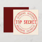Spy Surprise Birthday Party Top Secret Classified Kaart (Voorkant / Achterkant)