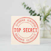 Spy Surprise Birthday Party Top Secret Classified Kaart (Staand voorkant)