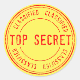 Spy Surprise Birthday Party Top Secret Classified Ronde Sticker