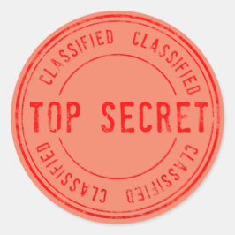 Spy Surprise Birthday Party Top Secret Classified Ronde Sticker
