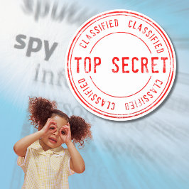 Spy Surprise Birthday Party Top Secret Classified Ronde Sticker