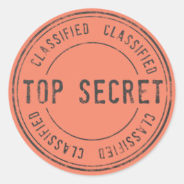 Spy Surprise Birthday Party Top Secret Classified Ronde Sticker