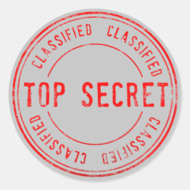 Spy Surprise Birthday Party Top Secret Classified Ronde Sticker