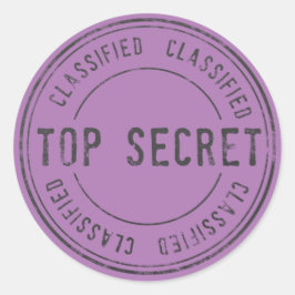 Spy Surprise Birthday Party Top Secret Classified Ronde Sticker