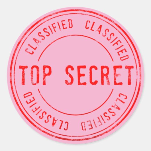 Spy Verjaardag Geheim agent Top Secret Vertrouweli Ronde Sticker (Voorkant)