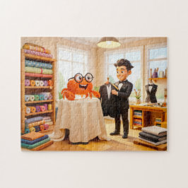Spykrab wordt aangemeten voor maatpak legpuzzel