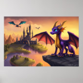 Spyro de Little Dragon fantasy art poster (Voorkant)