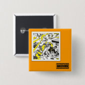 Sq. Button Rhino 39 Dangerhouse (Voorkant /achterkant)