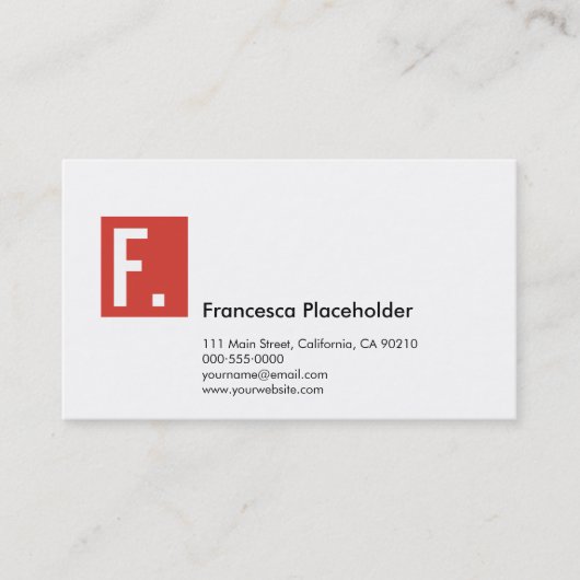 SQ Corporate N11 Corporate Red Visitekaartje (Voorkant)