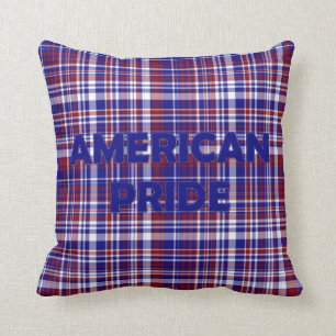 Sq.Pillow, het plaid-Amerikaanse Blauw van de Kussen