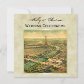 SQ vorm: Antiek Paris Distressed BG #3 SQ Wedding Kaart (Voorkant)