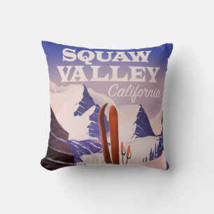 Sqaw Valley Californië reisposter. Kussen