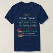 SQL Clause kerstcadeau voor ontwikkelaars T-shirt (Design voorkant)