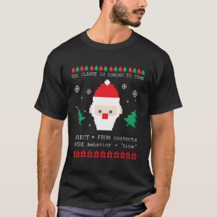 SQL-clausule Grappige lelijke kersttrui Coding Ner T-shirt