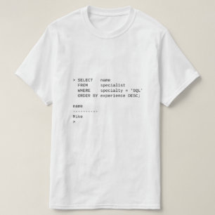 SQL Database Specialist: Mike T-shirt