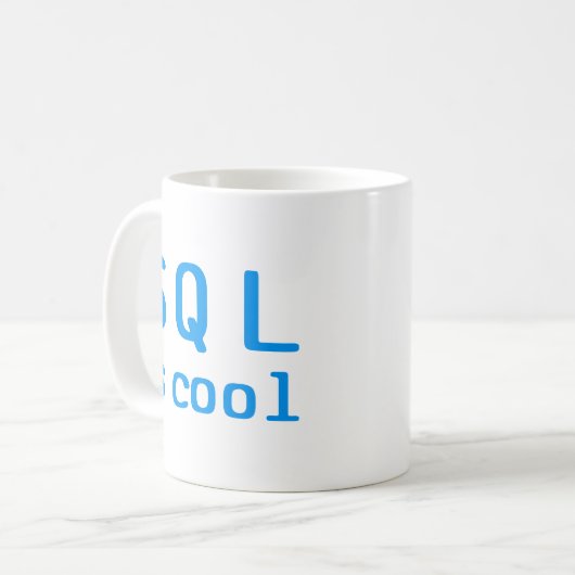 SQL is cool Koffiemok (Voorkant links)
