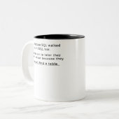 SQL Joke voor gegevensbestandbeheerders Tweekleurige Koffiemok (Voorkant links)