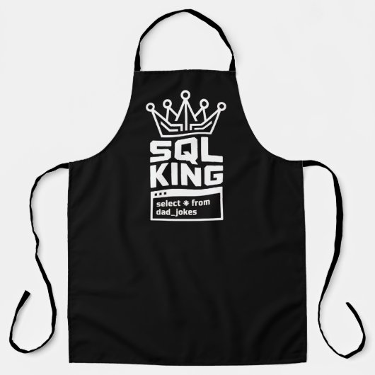 SQL Koning Database Papa Jokes BBQ Grillen Schort (Voorkant)