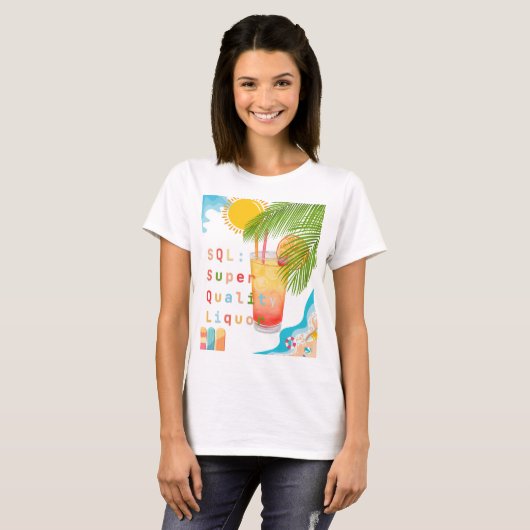 SQL-ontwikkelaar op vakantie T-shirt (Voorkant volledig)