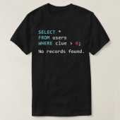 SQL Query Funny SQL Database Admin Programmer T-shirt (Design voorkant)