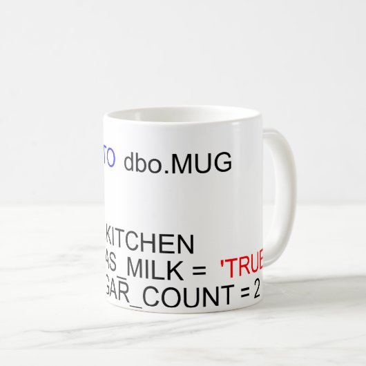 SQL Server Programmers Coffee Mok (Voorkant rechts)